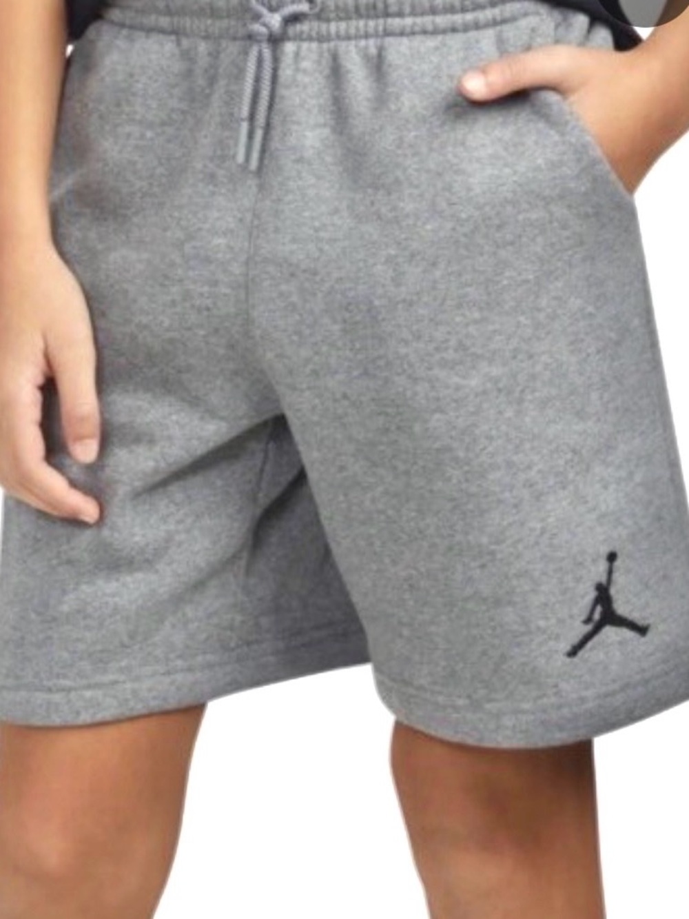 Nike Jordan Shorts Youth Large Boys gray grey fleece pockets athletic lounge